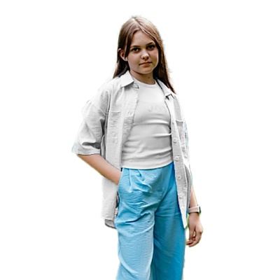 Рубашка школьная для девочки Terrateen 0412ЛРБ белая 1